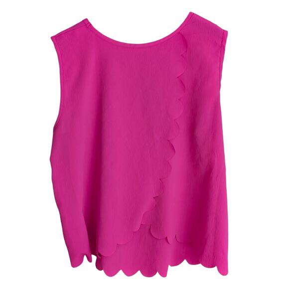 Marisol L Pink Sleeveless Top With Scalloped Heming Detail - Picture 7 of 7
